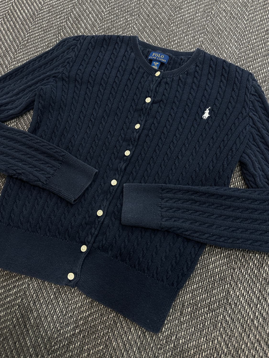 폴로 니트 가디건 네이비 상품이미지3