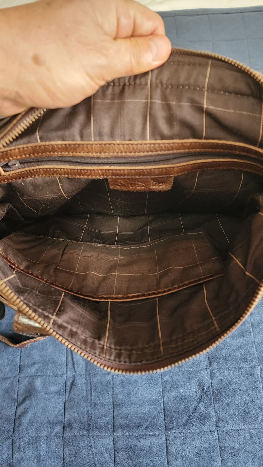 빈티지 브라운 가죽 백팩 겸 토트백 상품이미지3