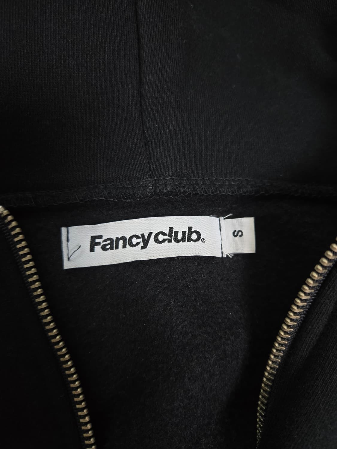 Fancy Club (팬시클럽) 블랙 기모후드집업 S사이즈 상품이미지4