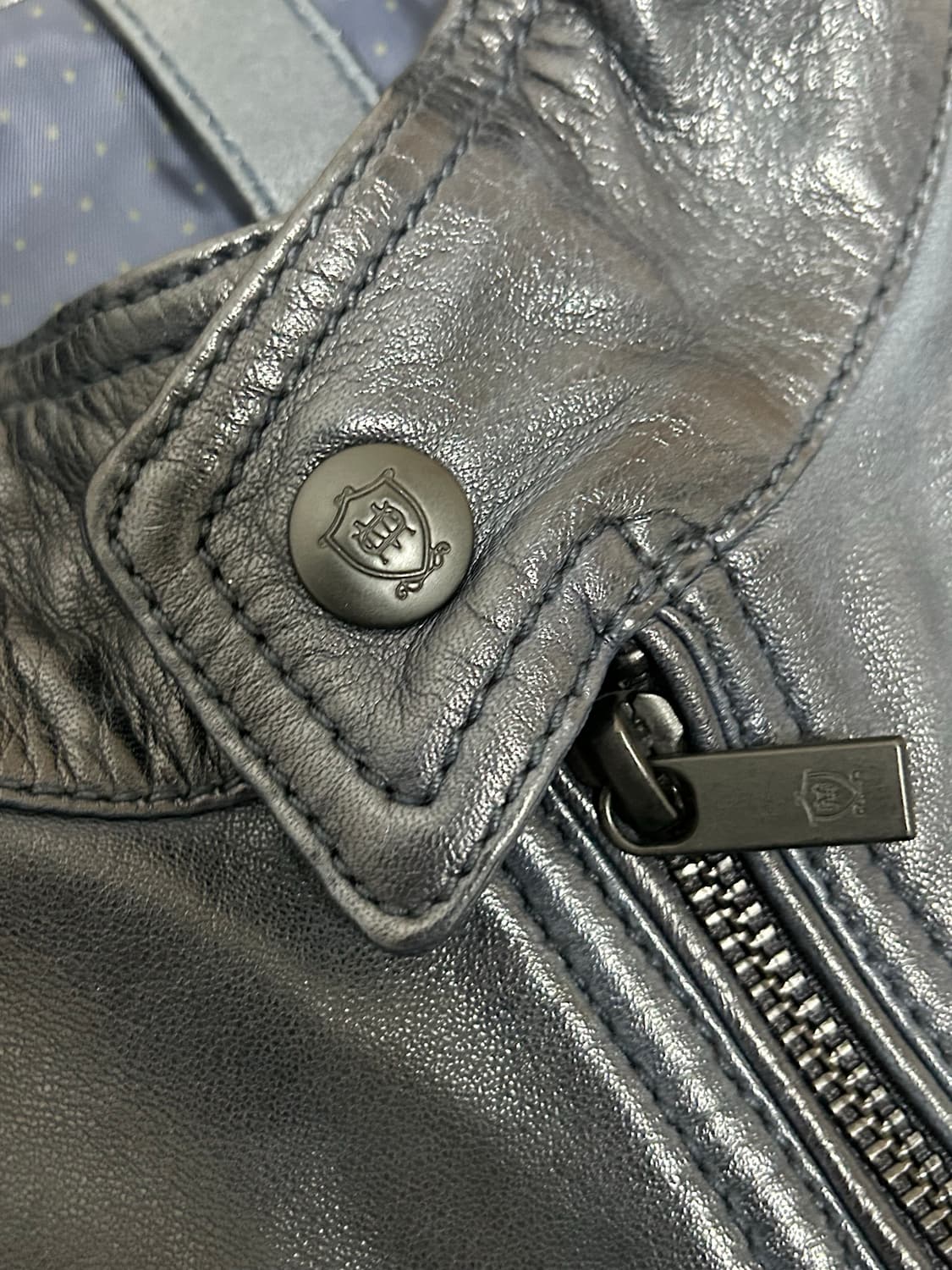 마시모두띠 다크 네이비 프리미엄 나파 레더 자켓 상품이미지4