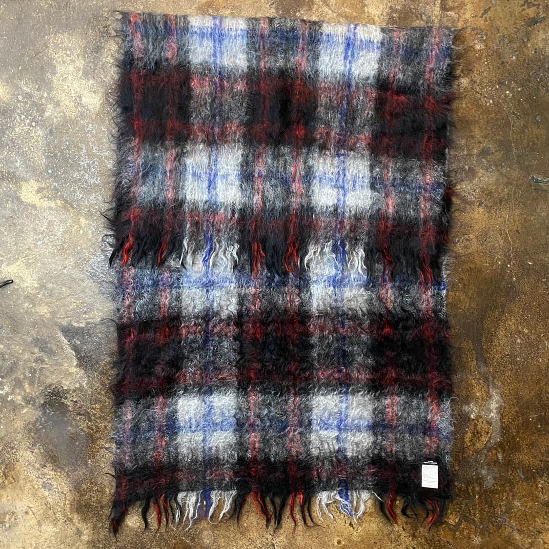 90s 꼼데가르송 7g 모헤어 체크 머플러 상품이미지10