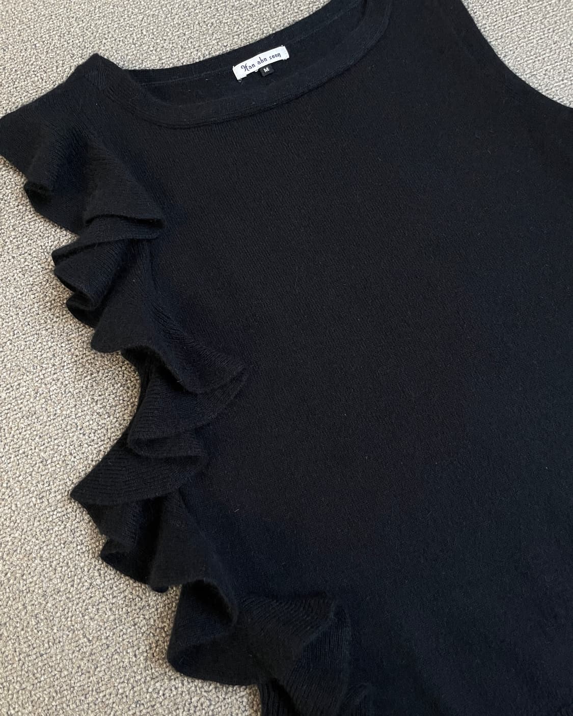 한안순 사이드 러플 앙고라 니트 베스트 상품이미지3