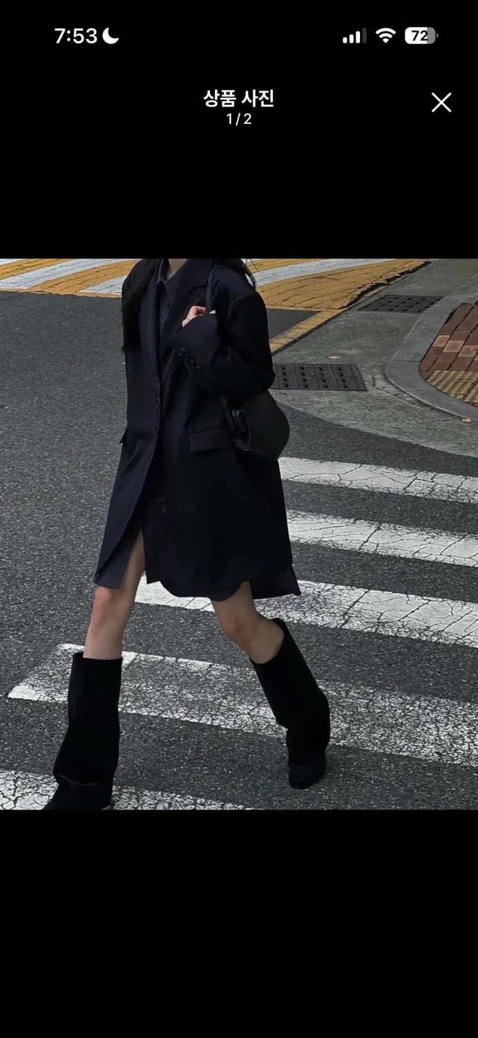 트리밍버드 오버핏 싱글 자켓 블랙 상품이미지1