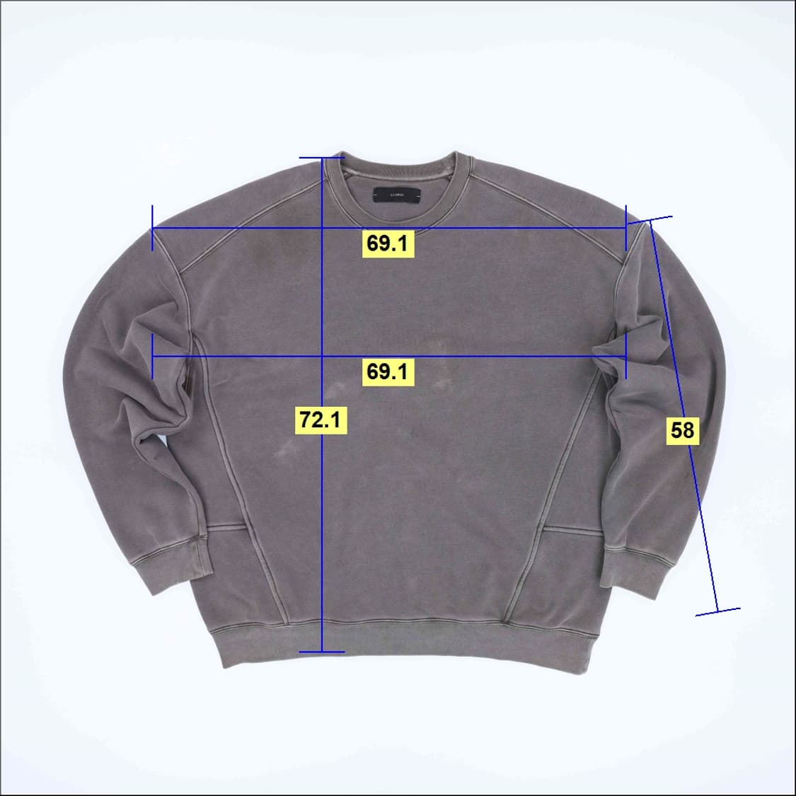 2XL 일꼬르소 가먼트다이 헤비 스웻셔츠 맨투맨 4226 상품이미지8