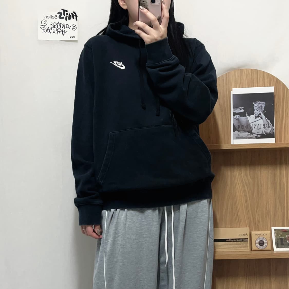 [정품] 나이키 블랙 푸츄라 후드티 [ L ] 상품이미지3