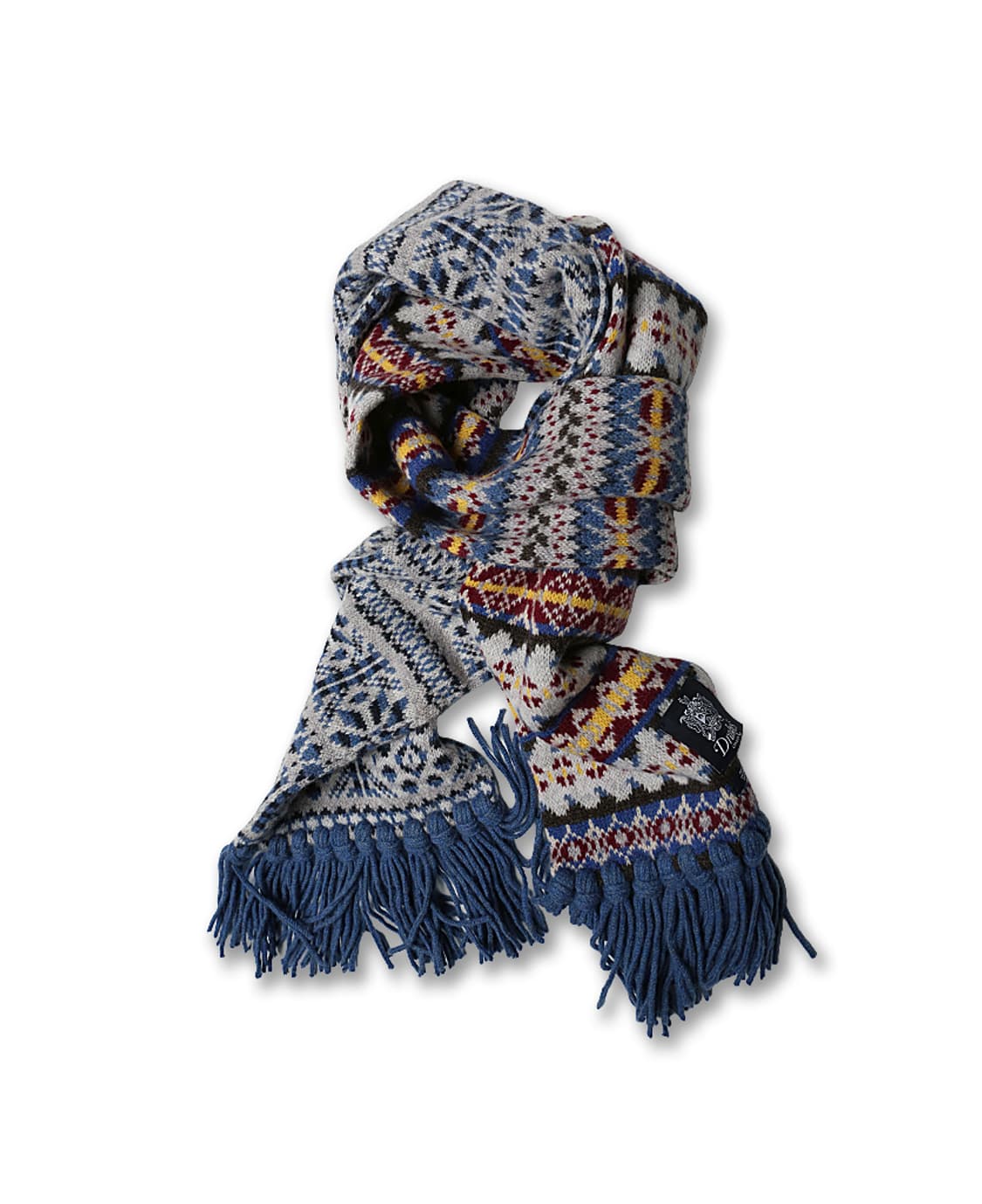 드레익스 [Drake's] 스코틀랜드 페어아일 램즈울 니트 머플러 상품이미지1