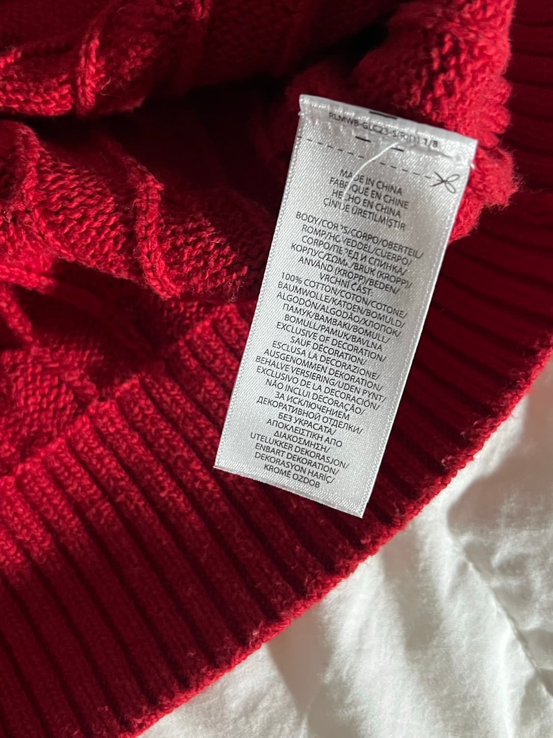 폴로랄프로렌 꽈배기니트 레드 사이즈L 상품이미지5