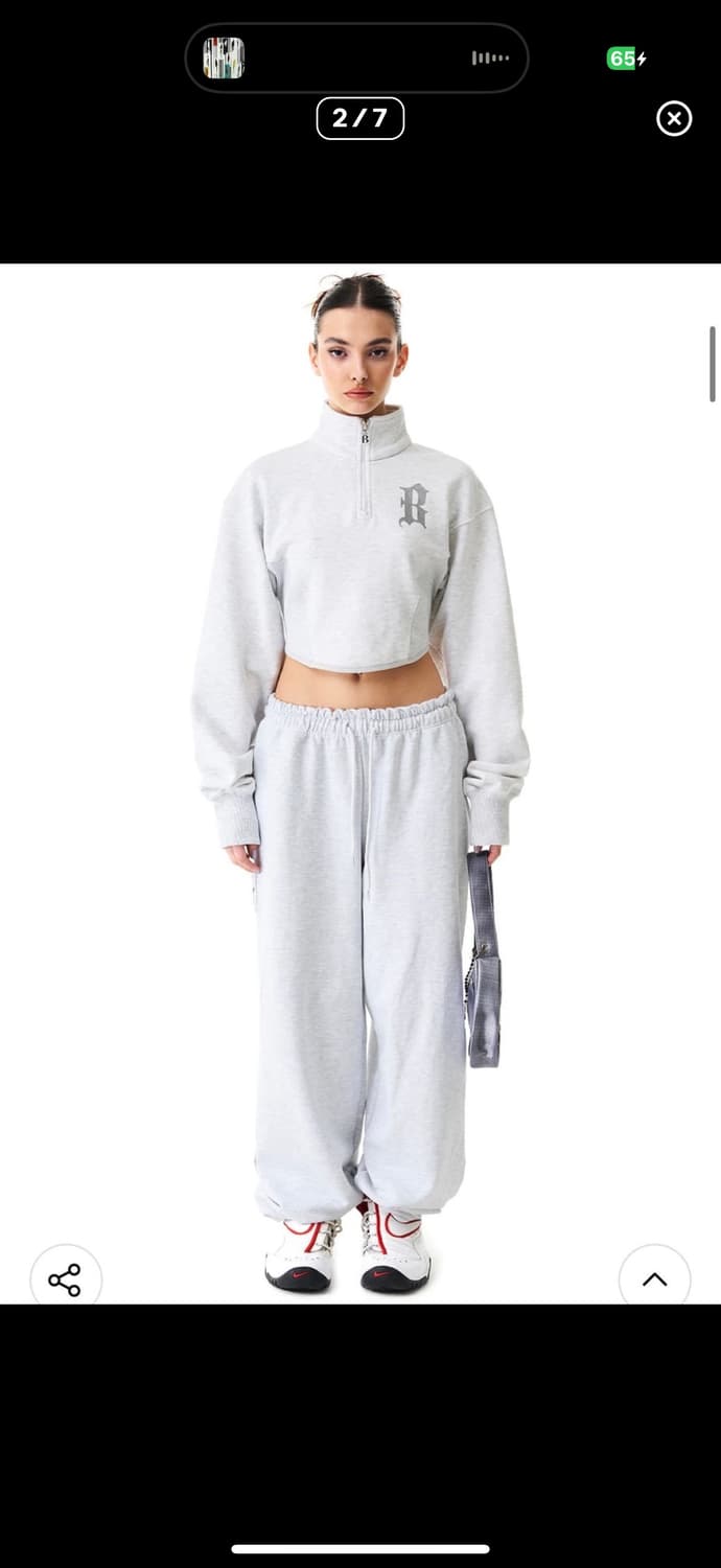 Badee 배디 하프집업 멜란지 그레이 상품이미지2