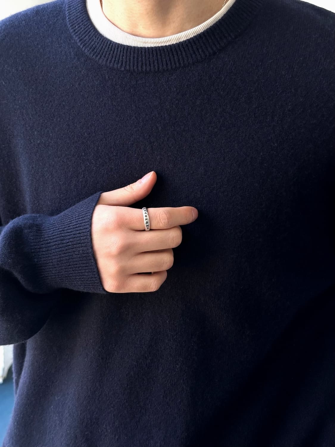 'Pure cashmere' wide design crew knit 상품이미지9