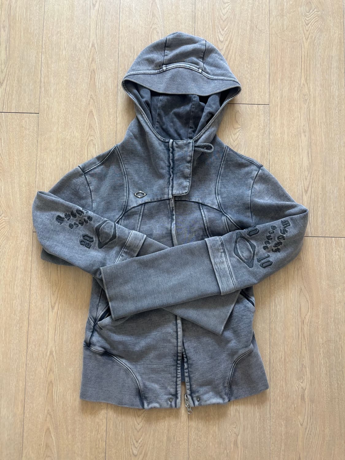 cut-off hoodie 컷오프 후디 washed charcoal 상품이미지2