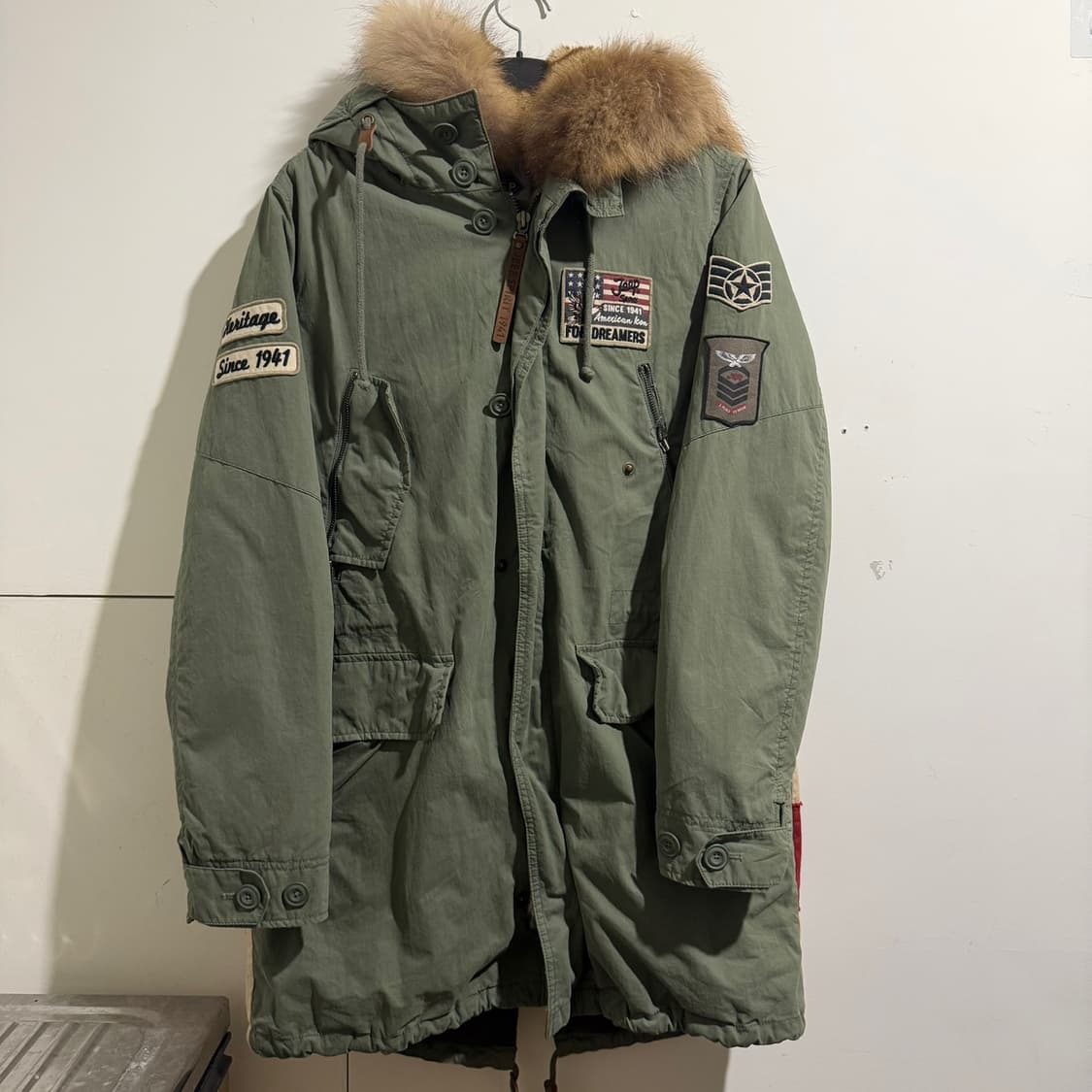 지프 성조기 피쉬테일 밀리터리 야상패딩 파카 상품이미지1