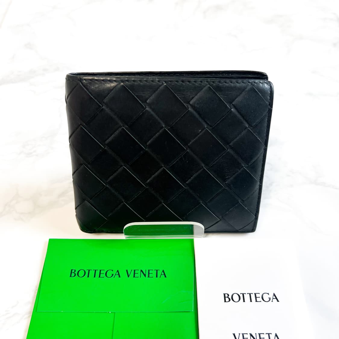[신형] 보테가베네타 인트레치아토 반지갑 블랙 상품이미지1
