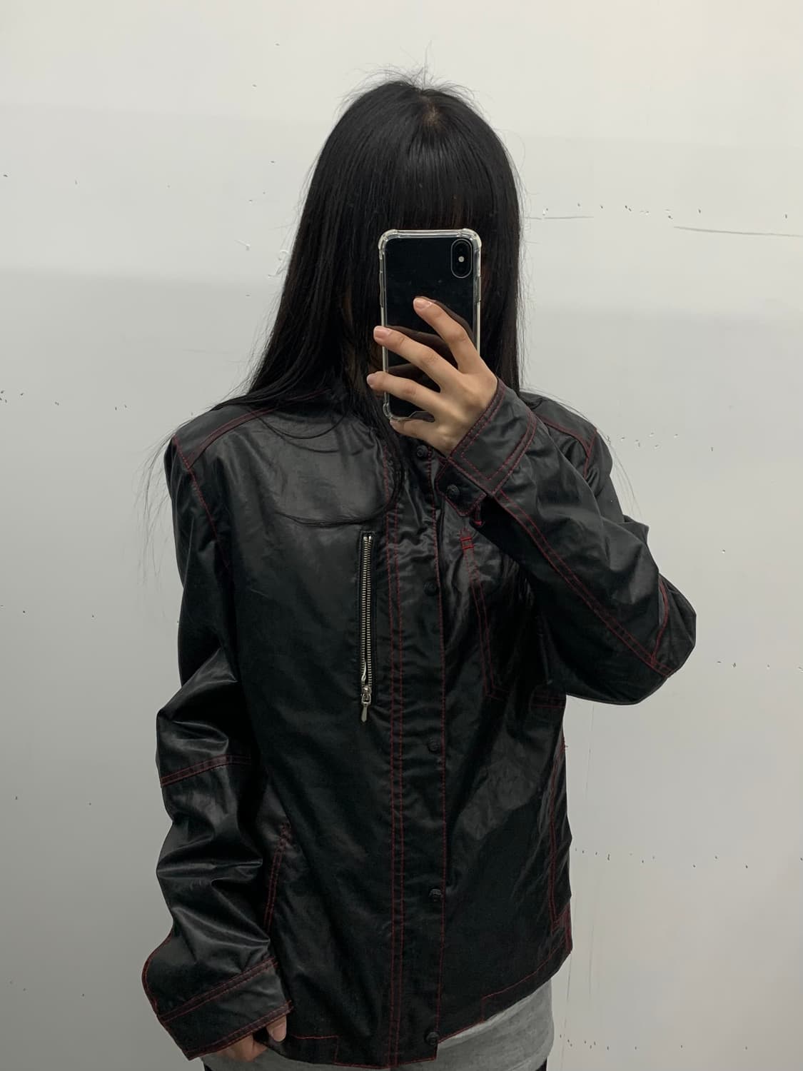 Hombruno 레드 스티치 나일론 자켓 상품이미지1