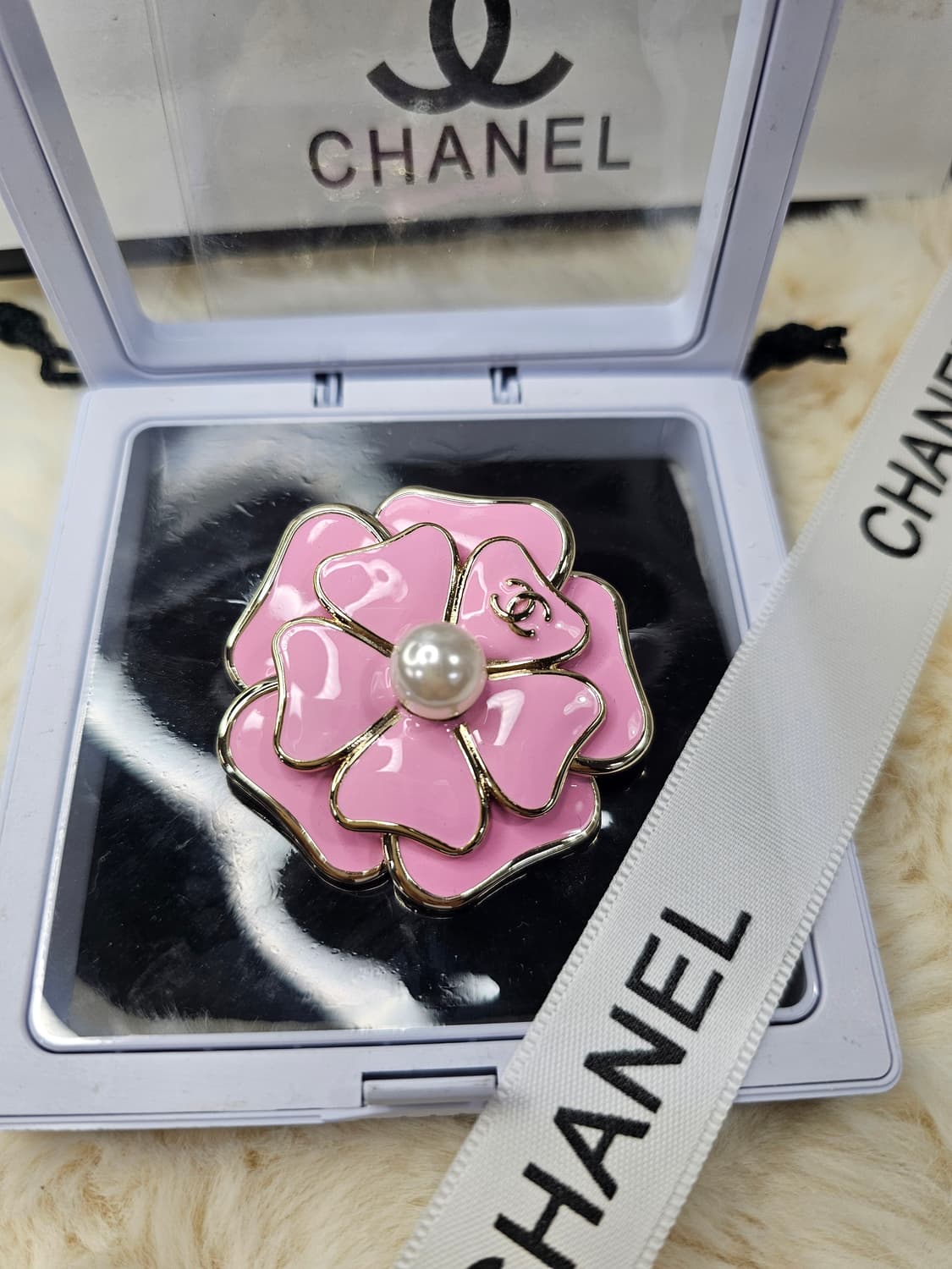 샤넬 빈티지 핑크 까멜 브로치 상품이미지4