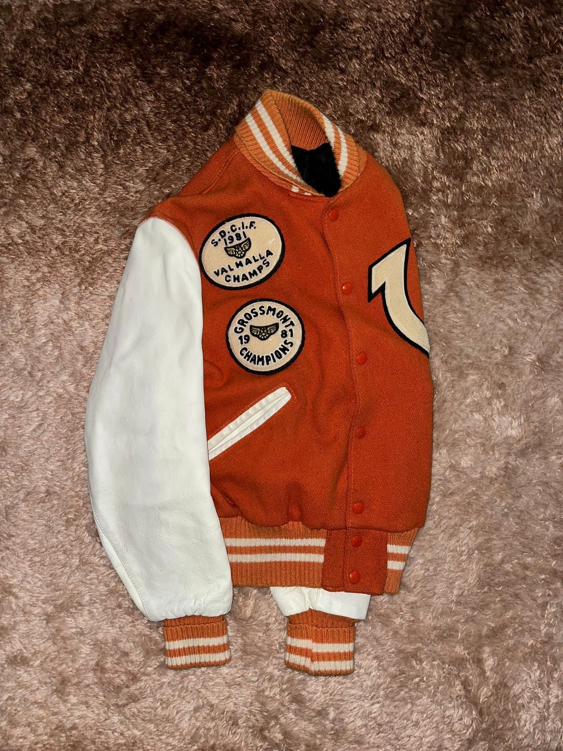 빈티지 레더 바시티 자켓 상품이미지4