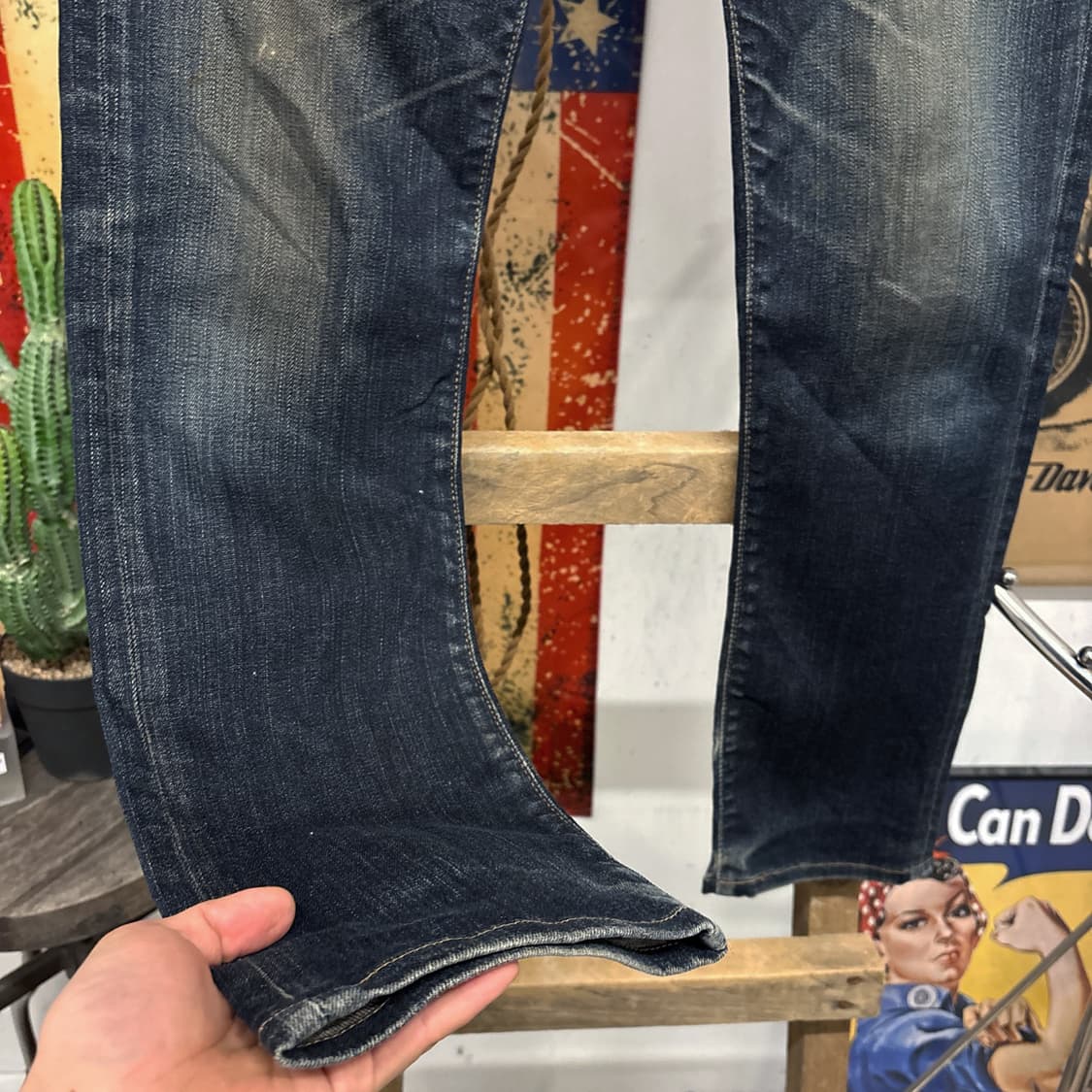 00s 리바이스 705 재팬라인 그런지 헤비워싱 데님팬츠 N999   상품이미지4