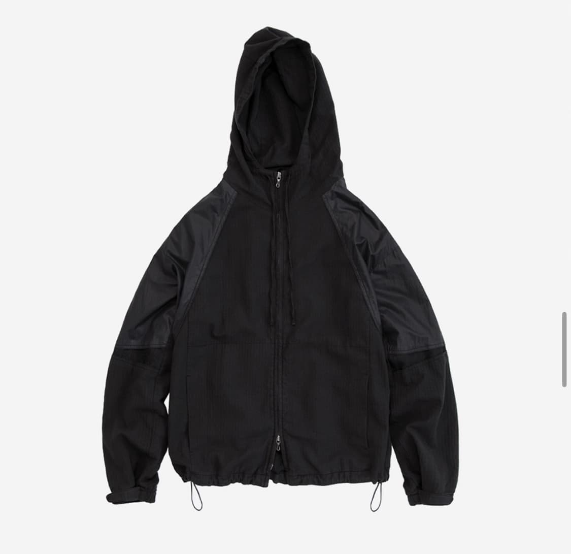 폴리테루 올드 블록 집 파카 블랙 스트라이프 & 글로시 블랙 상품이미지1