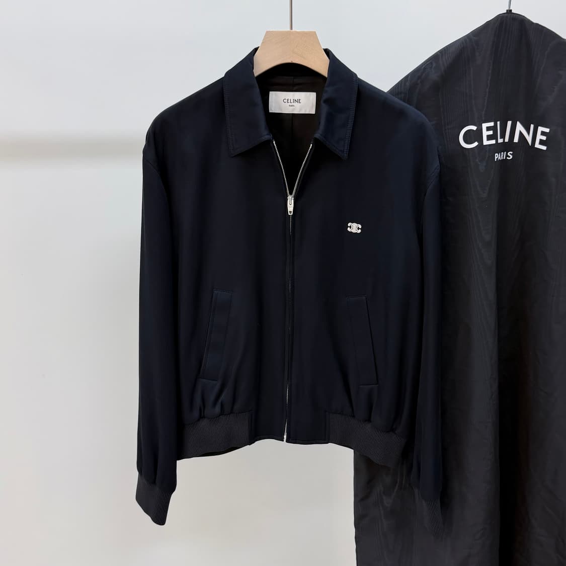 [S+급/48] 셀린느 트리옹프 비스코스 트윌 블루종 자켓 상품이미지1