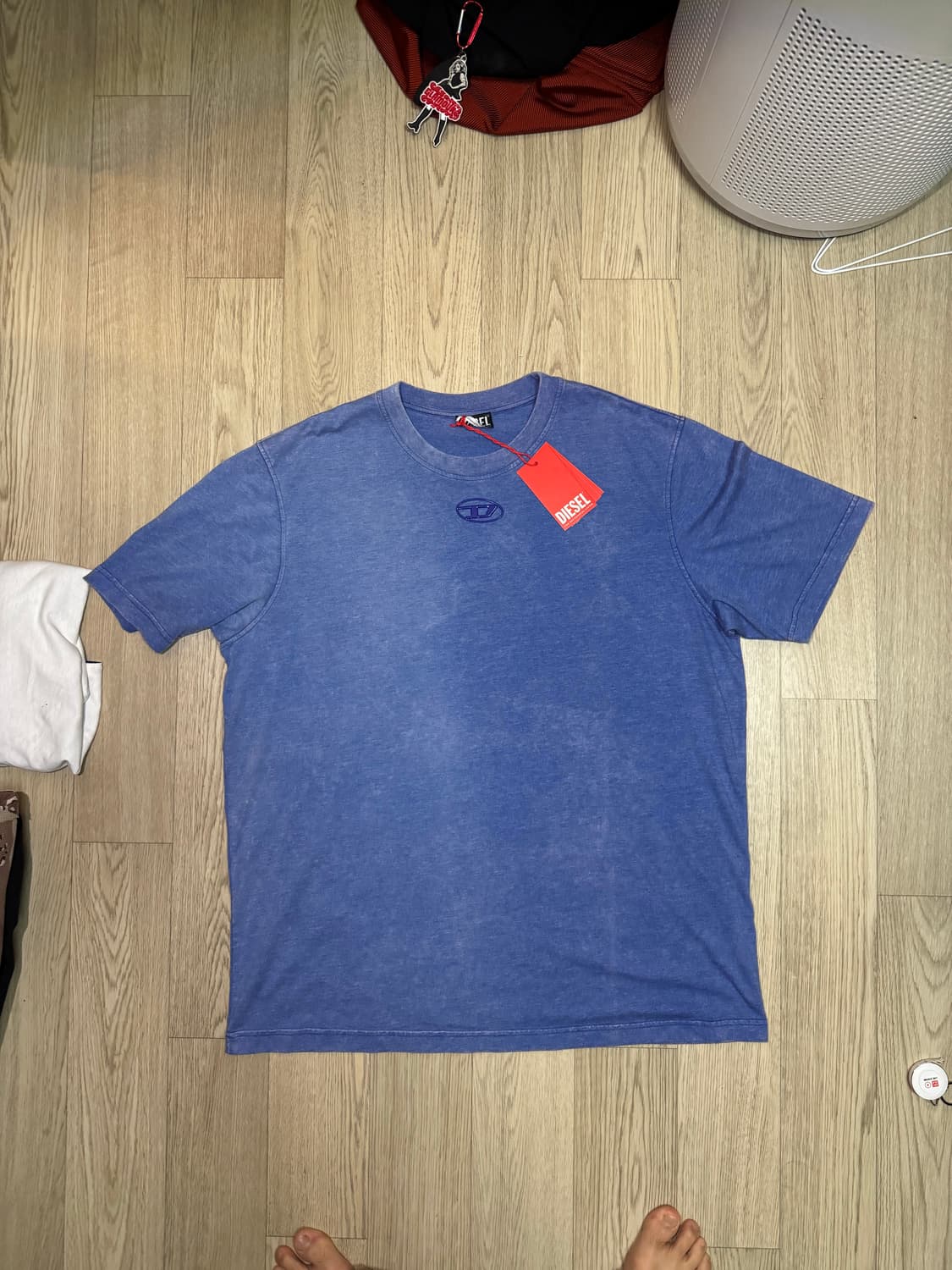 디젤 D로고 스톤 위싱 티셔츠 블루 상품이미지1