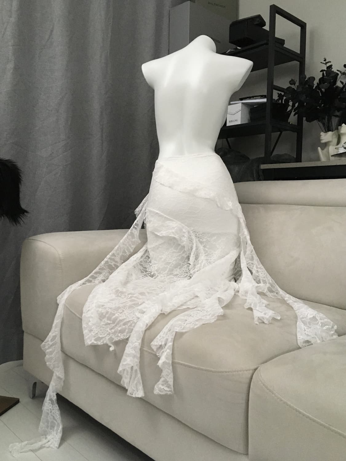 ༒ white lace long skirt 상품이미지4