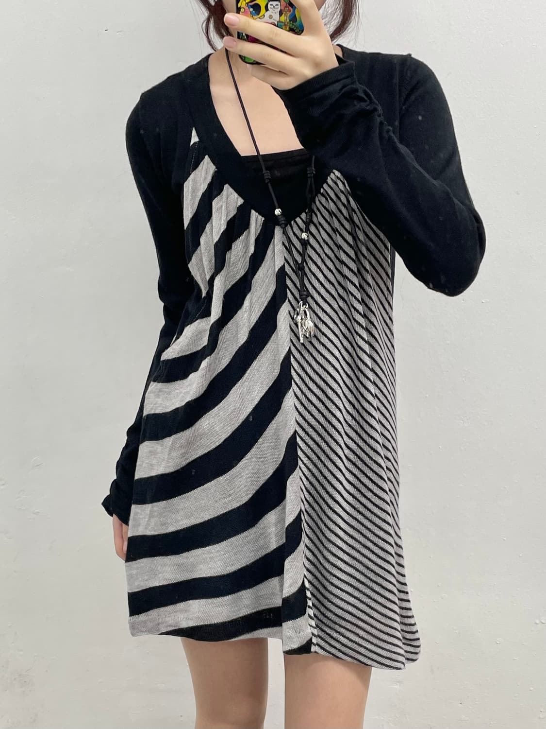 아방가르드 레이어드 니트 원피스 상품이미지2