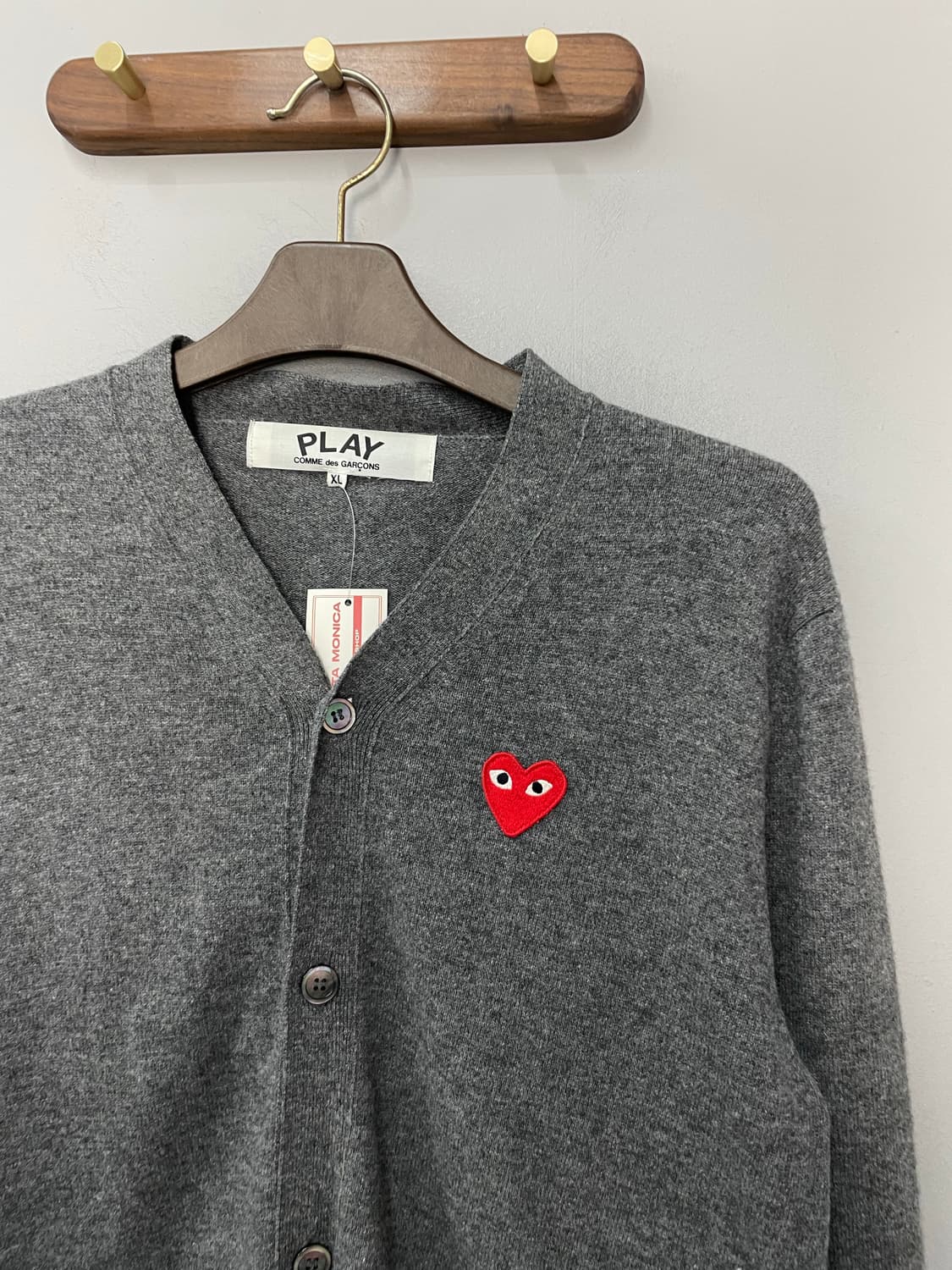 꼼데가르송 레드 하트와펜 그레이 가디건 H2490 상품이미지3