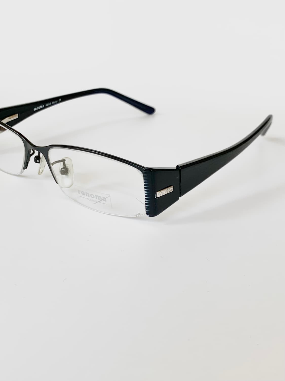 [픽키-581] 블랙 하프림 사각 안경테 남성용 메탈 콤비 상품이미지5