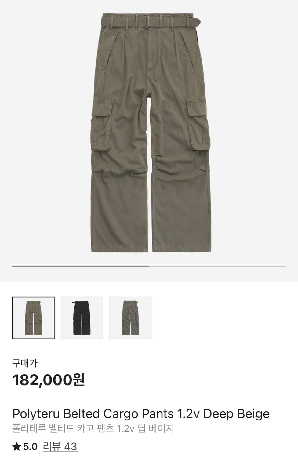 2) 폴리테루 벨티드 카고 딥베이지 상품이미지1