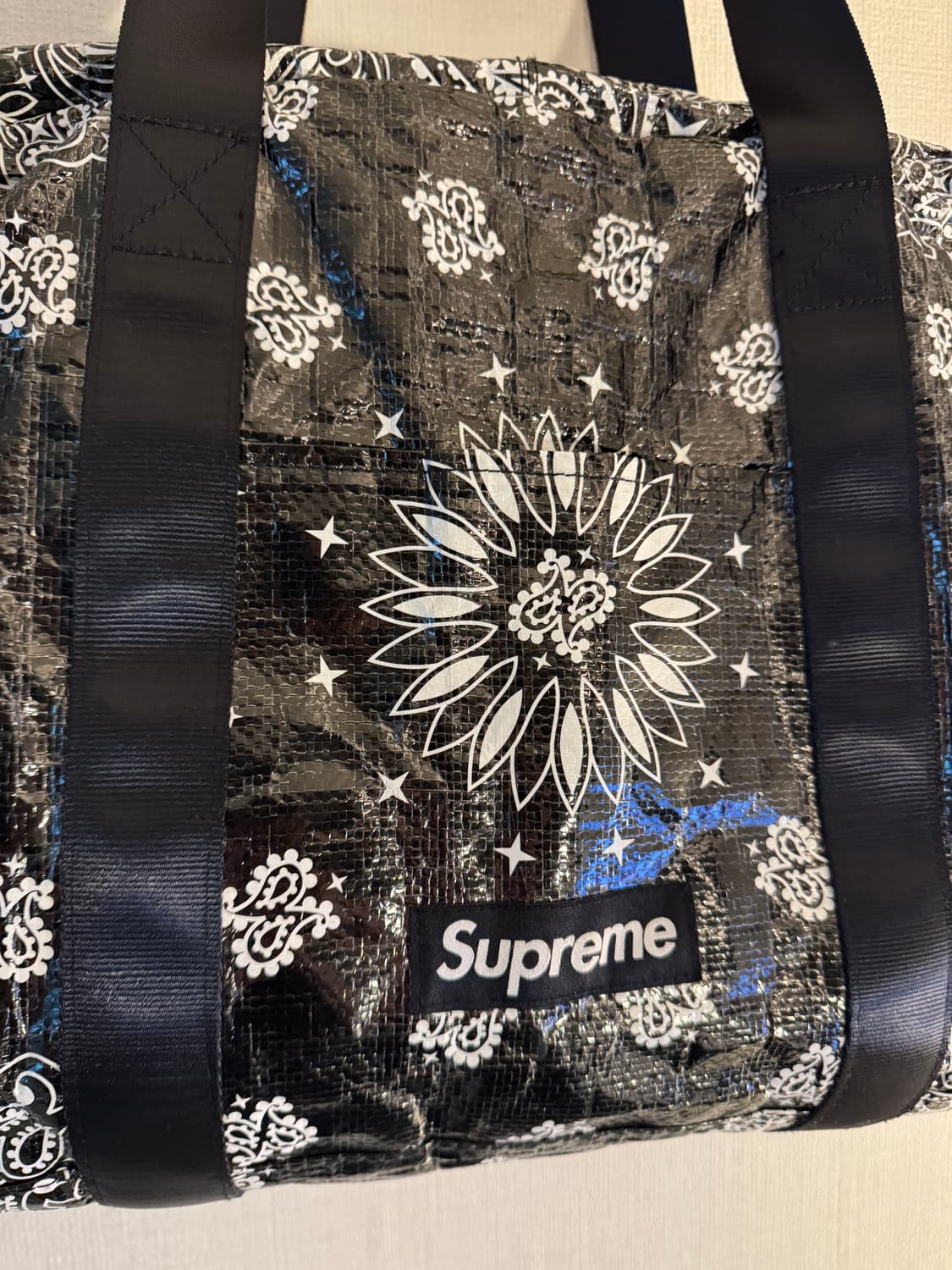 [OS]슈프림 반다나 타프 스몰 더플백 블랙 - 21SS 상품이미지4