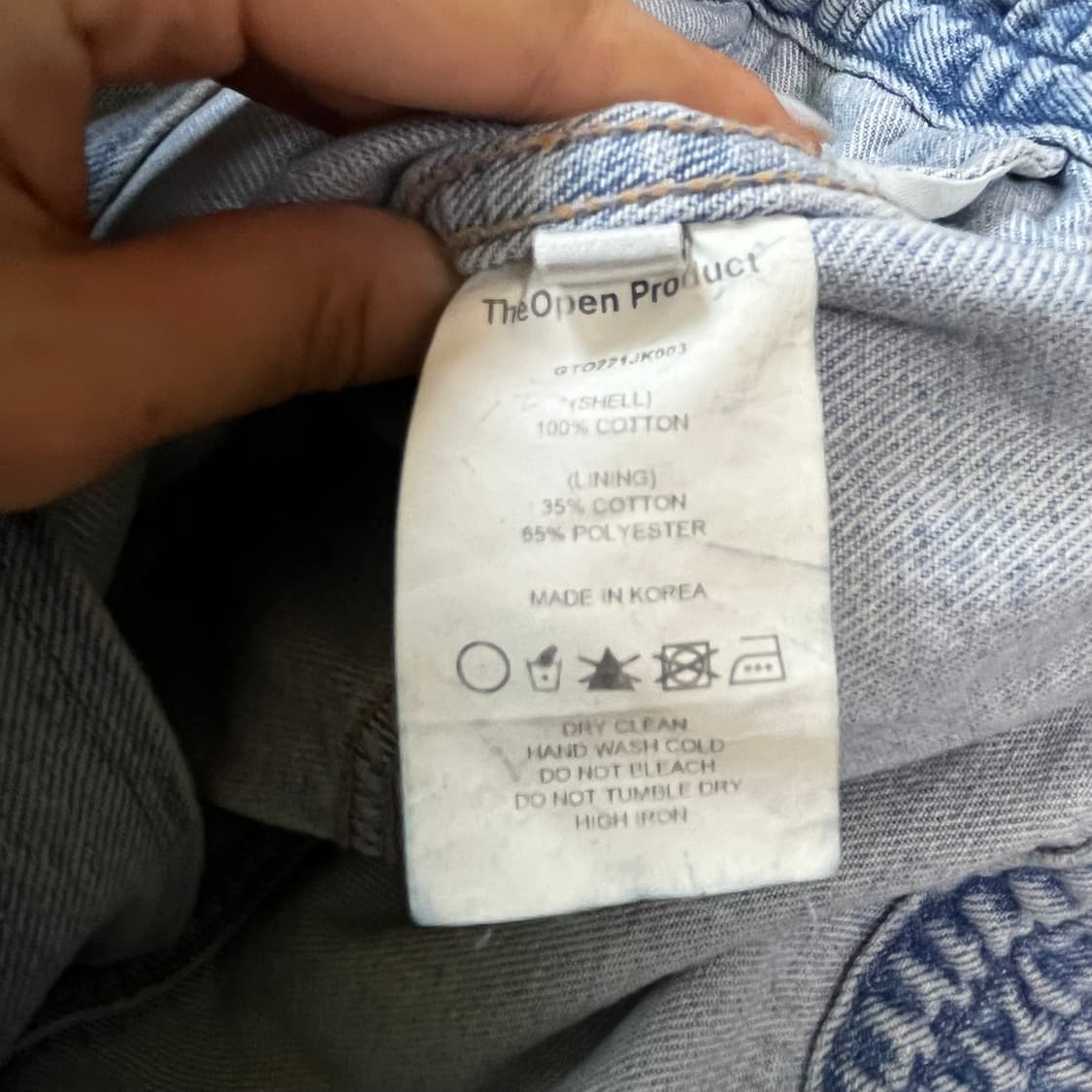 OPEN YY WASHED DENIM BOMBER JACKET 상품이미지4