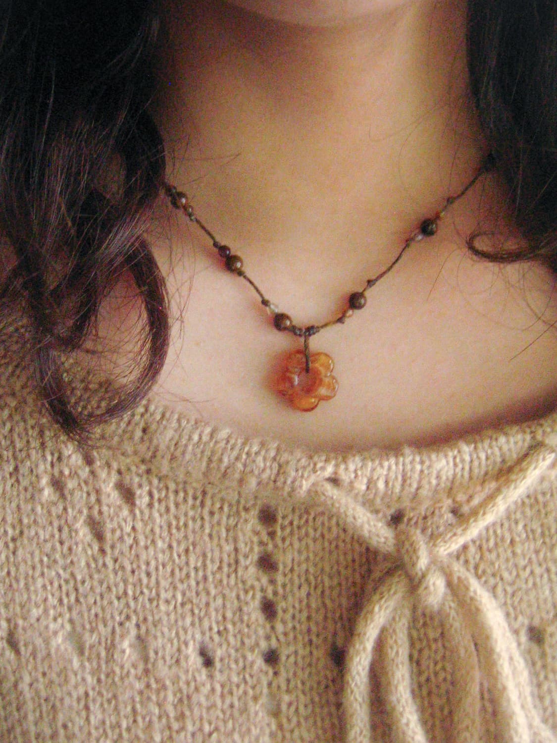 pumkin san-flower necklace 펌킨 산플라워 목걸이 상품이미지3
