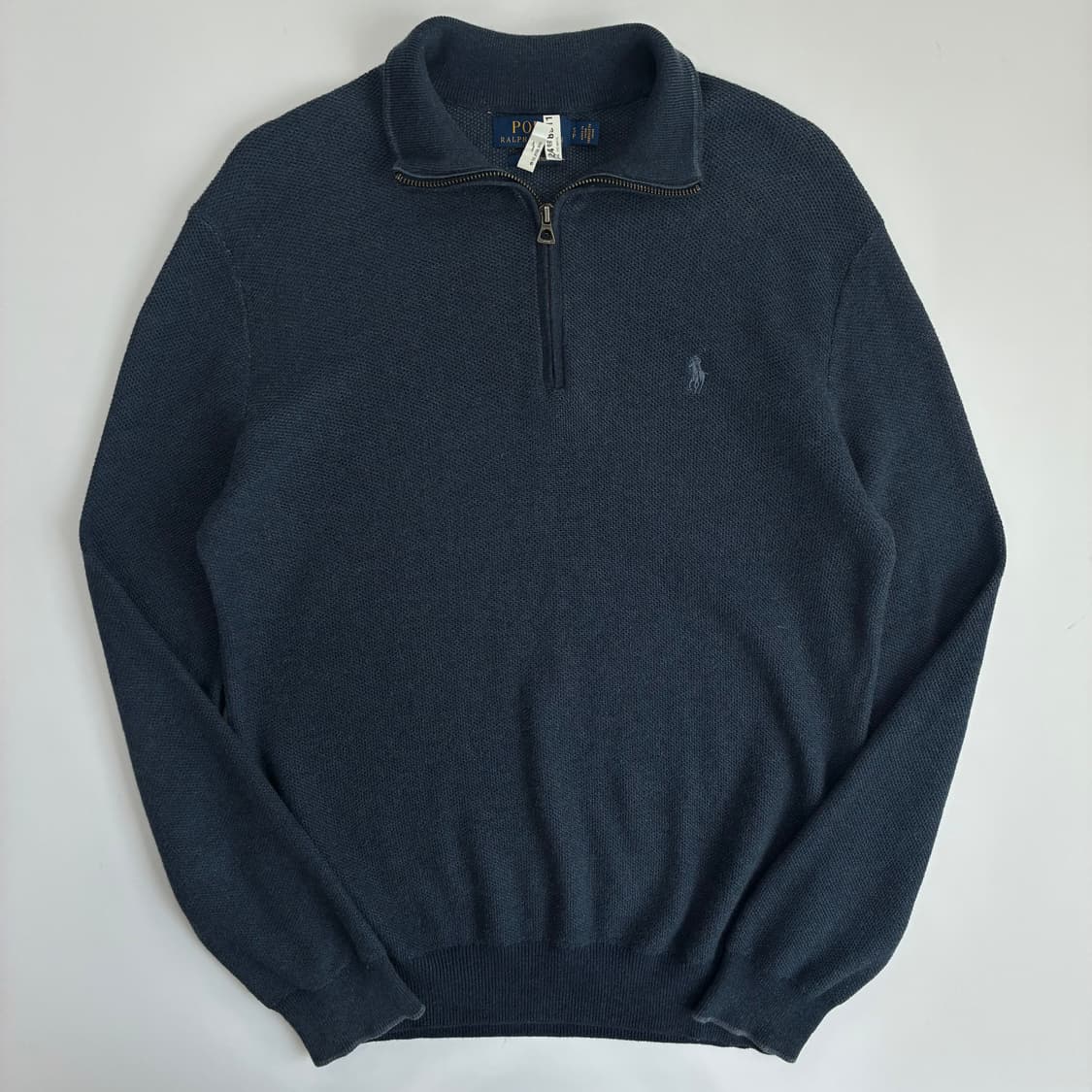Polo 폴로 랄프로렌 피그먼트 네이비 쿼터집업 니트 상품이미지1