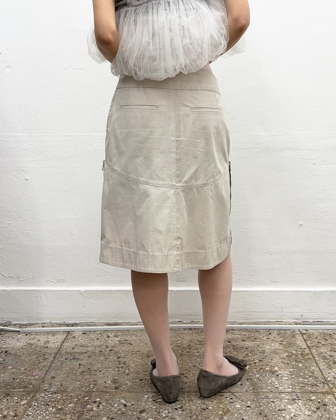 셀린느 사이드 지퍼 미디 스커트 상품이미지2
