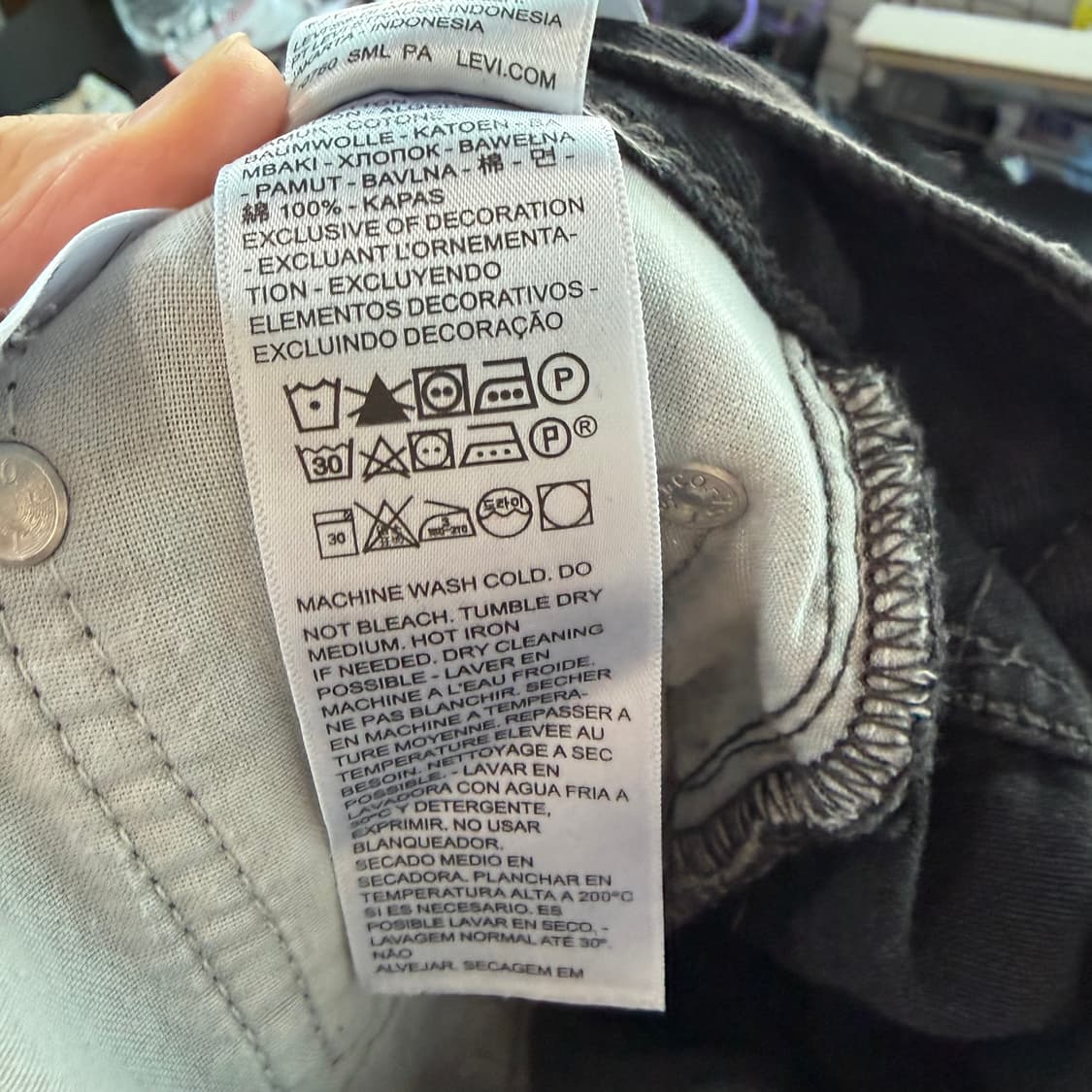 리바이스 블랙 와이드 데님 팬츠 상품이미지7