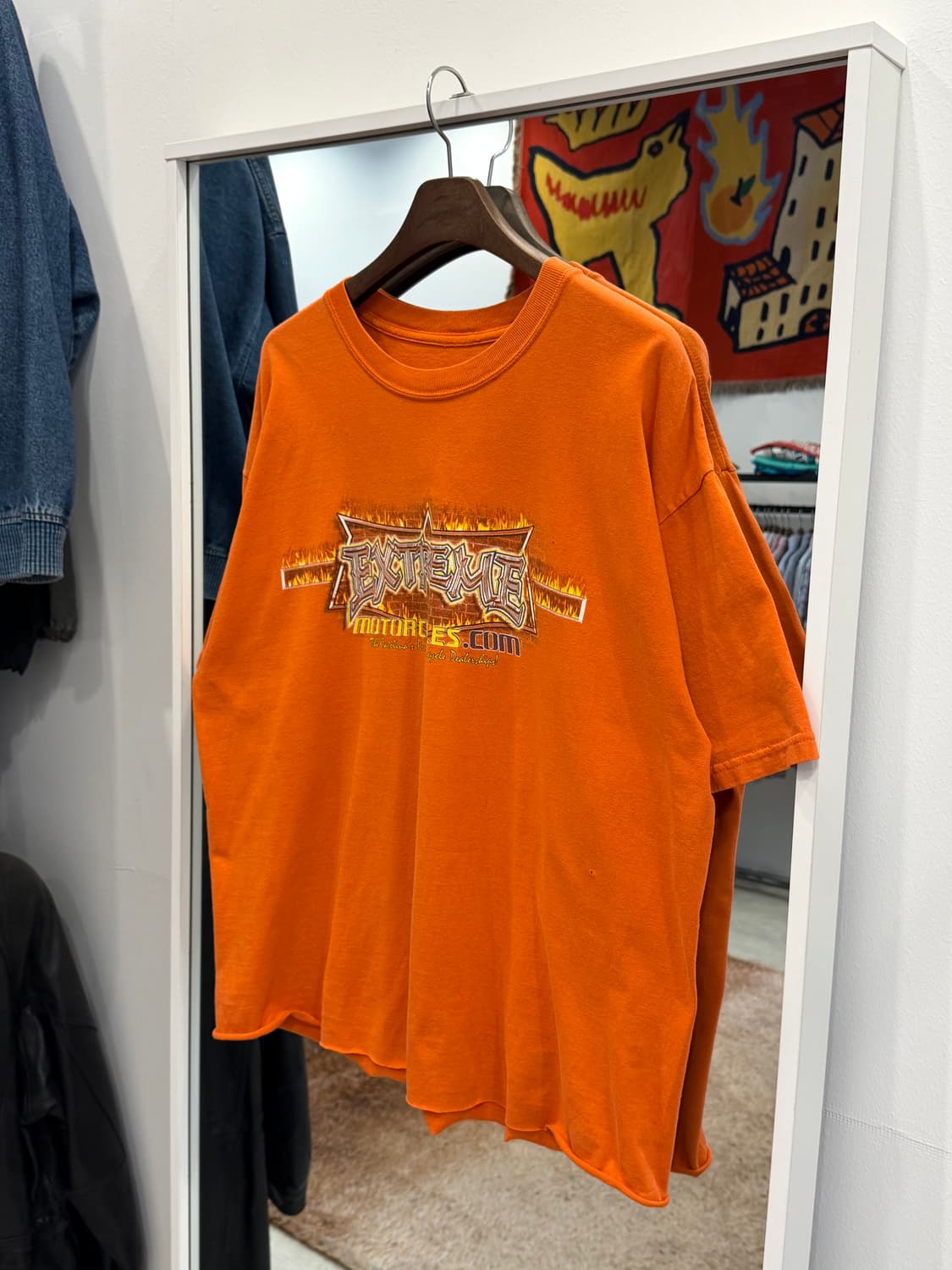 Vtg 빈티지 모터사이클 플레임 컷오프 반팔 티셔츠 상품이미지1