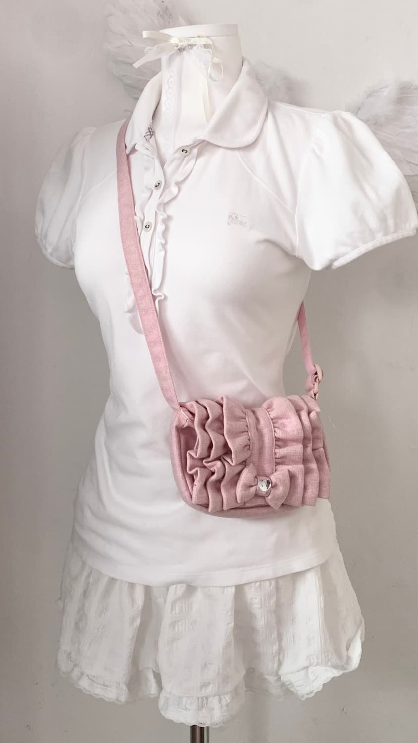 메조피아노 베이비핑크 프릴 미니bag 상품이미지1