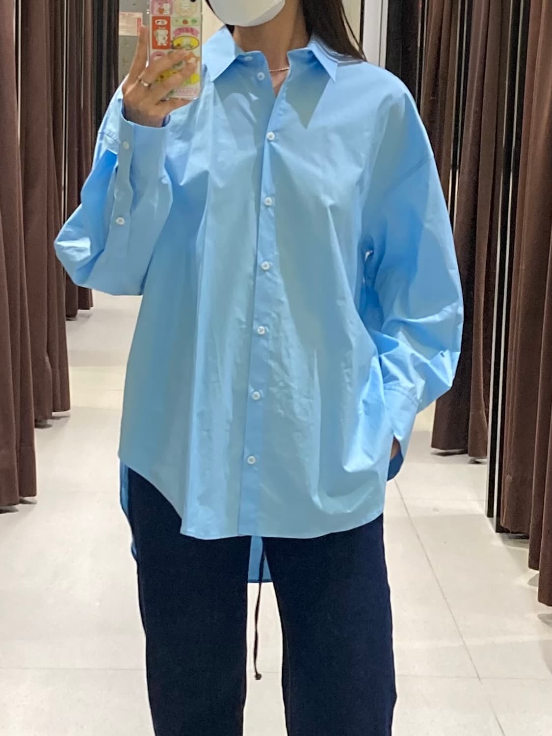 자라 포플린셔츠 M (착용샷) 상품이미지6