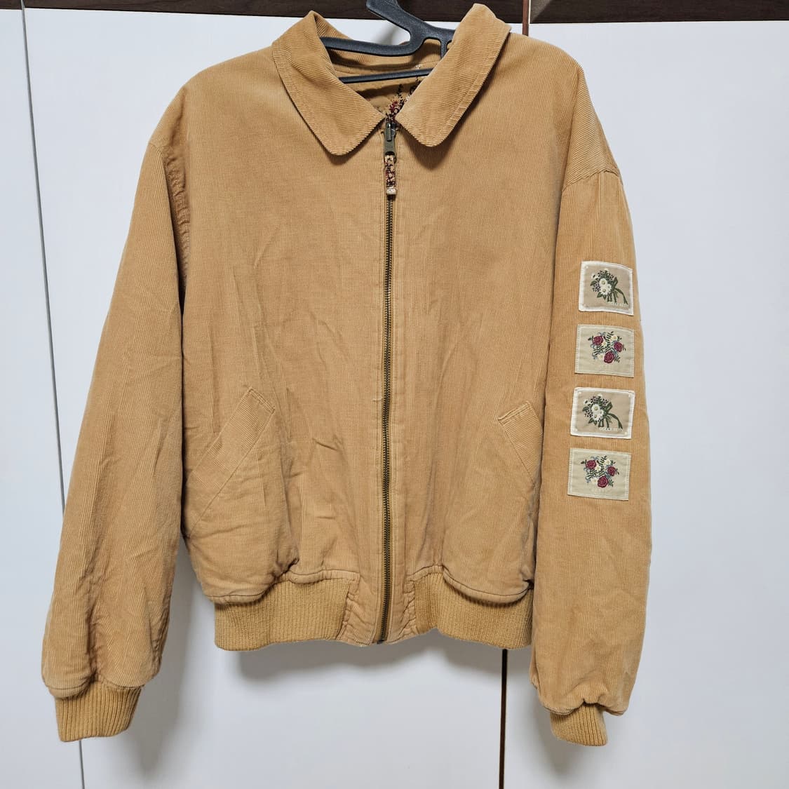 Ketty 리버시블 코듀로이 블루종 플라워 패치 집업 자켓 희귀 모리걸 상품이미지1