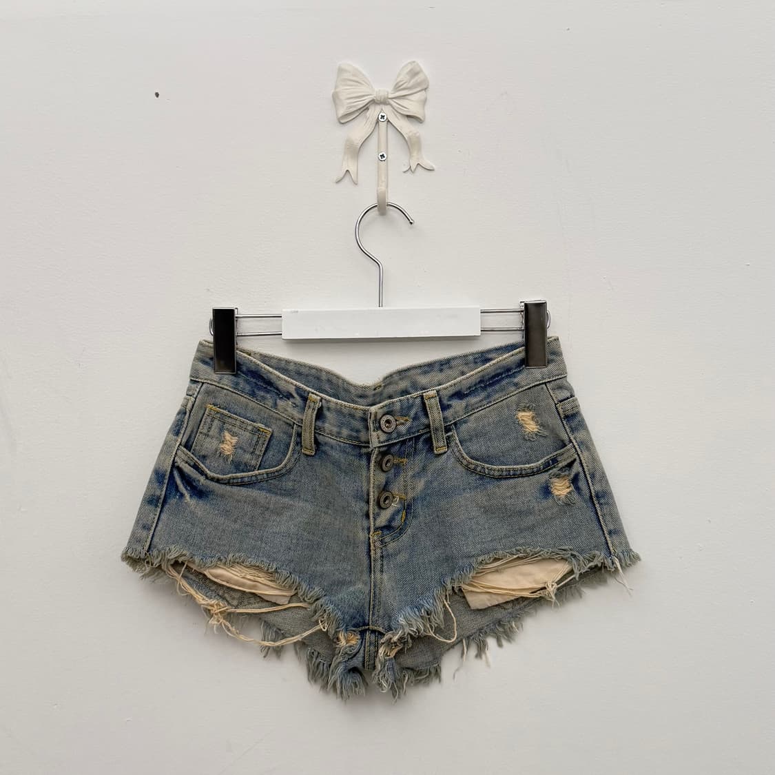 빈티지 워싱 디스트로이드 핫팬츠 상품이미지1