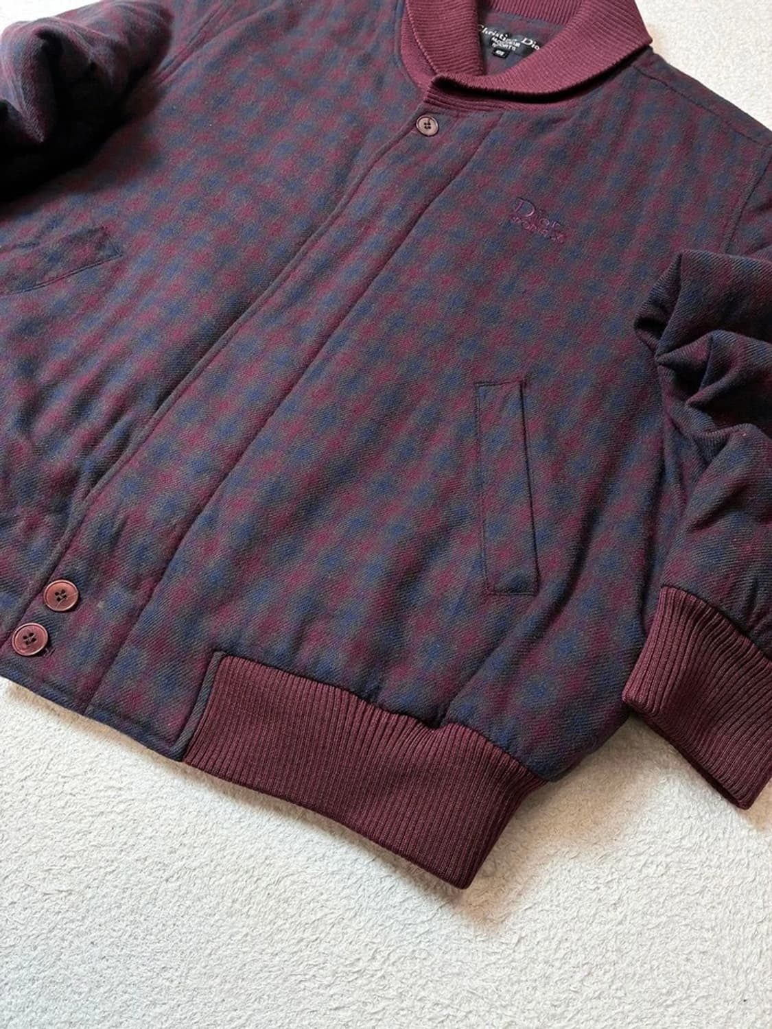 크리스찬디올 90's 체크 울 블루종 자켓 PN6921 상품이미지4