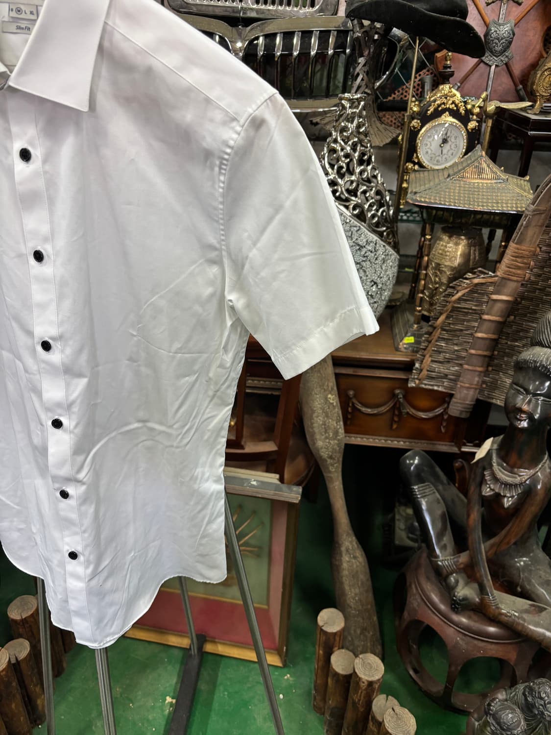 질 바이 질스튜어트 남성 화이트 슬림핏 반팔 셔츠 상품이미지3