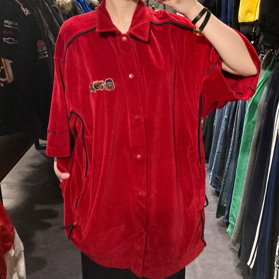 [IM]플래티넘 푸부 반팔 벨벳져지 레드 상품이미지6