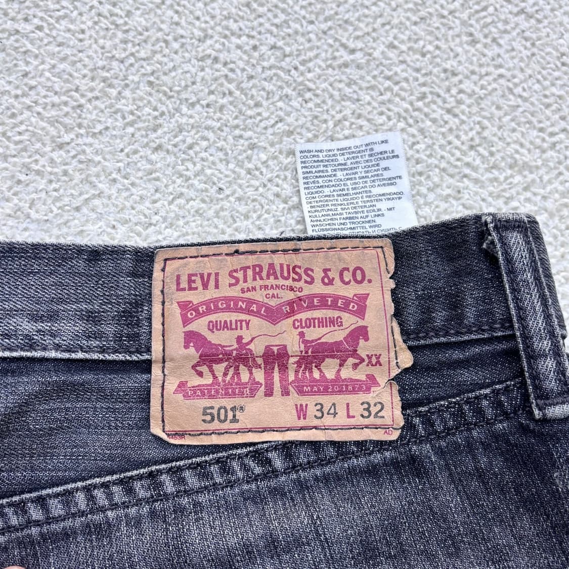 W34 L32 리바이스 501 데님 팬츠 0406E 상품이미지3