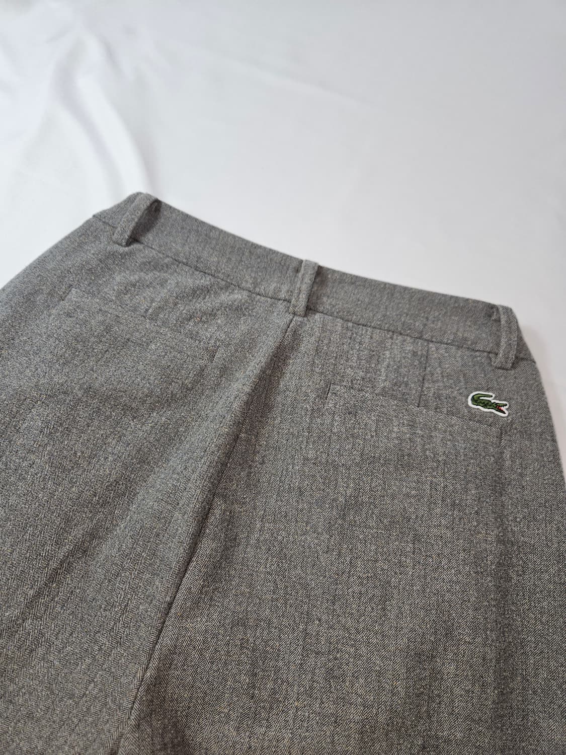 라코스테 헤링본 와이드 슬랙스 레이온 그레이 팬츠 34 (거의 새상품) 상품이미지2