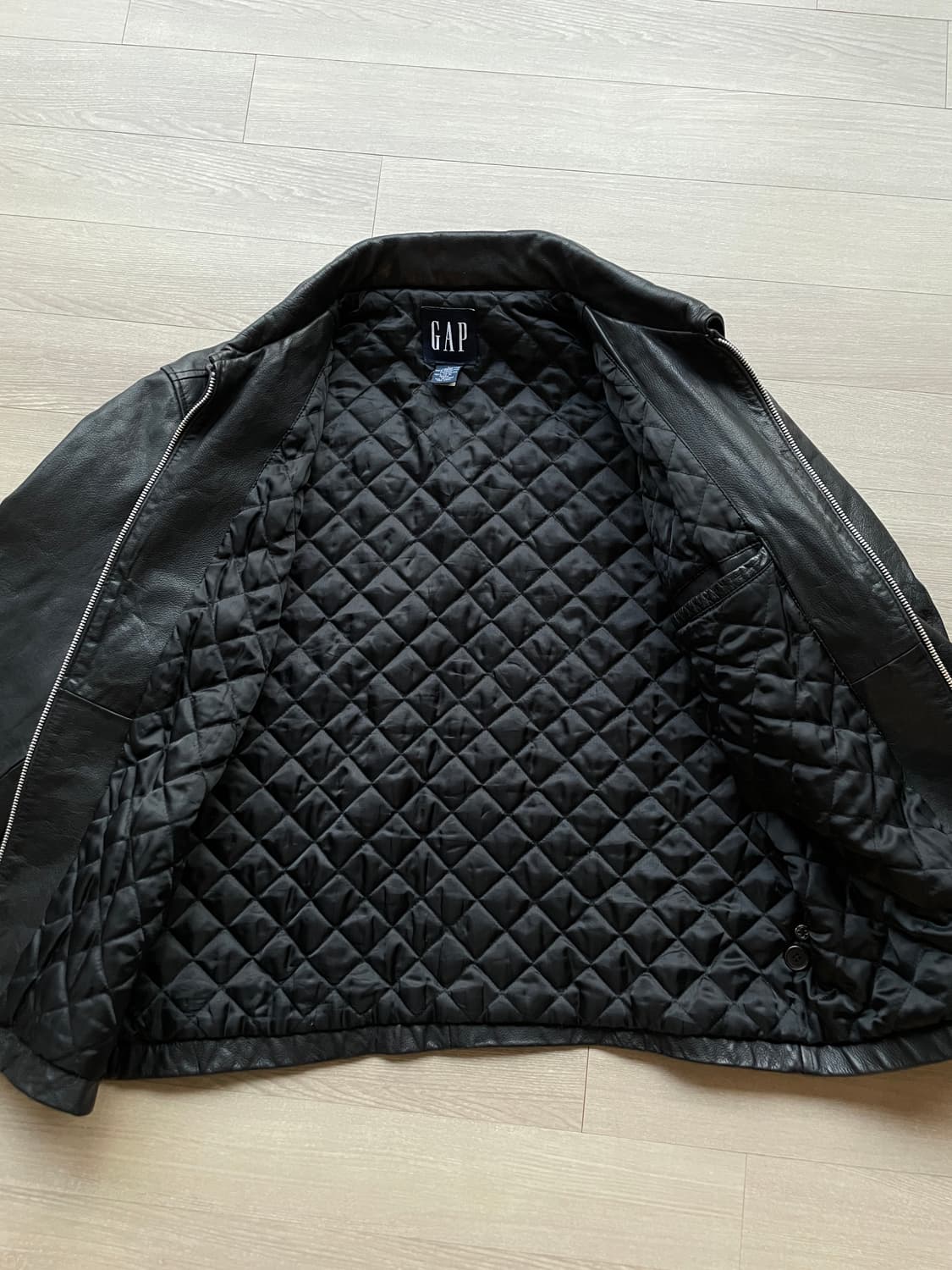 90s 올드갭 레더 자켓 블랙 상품이미지7