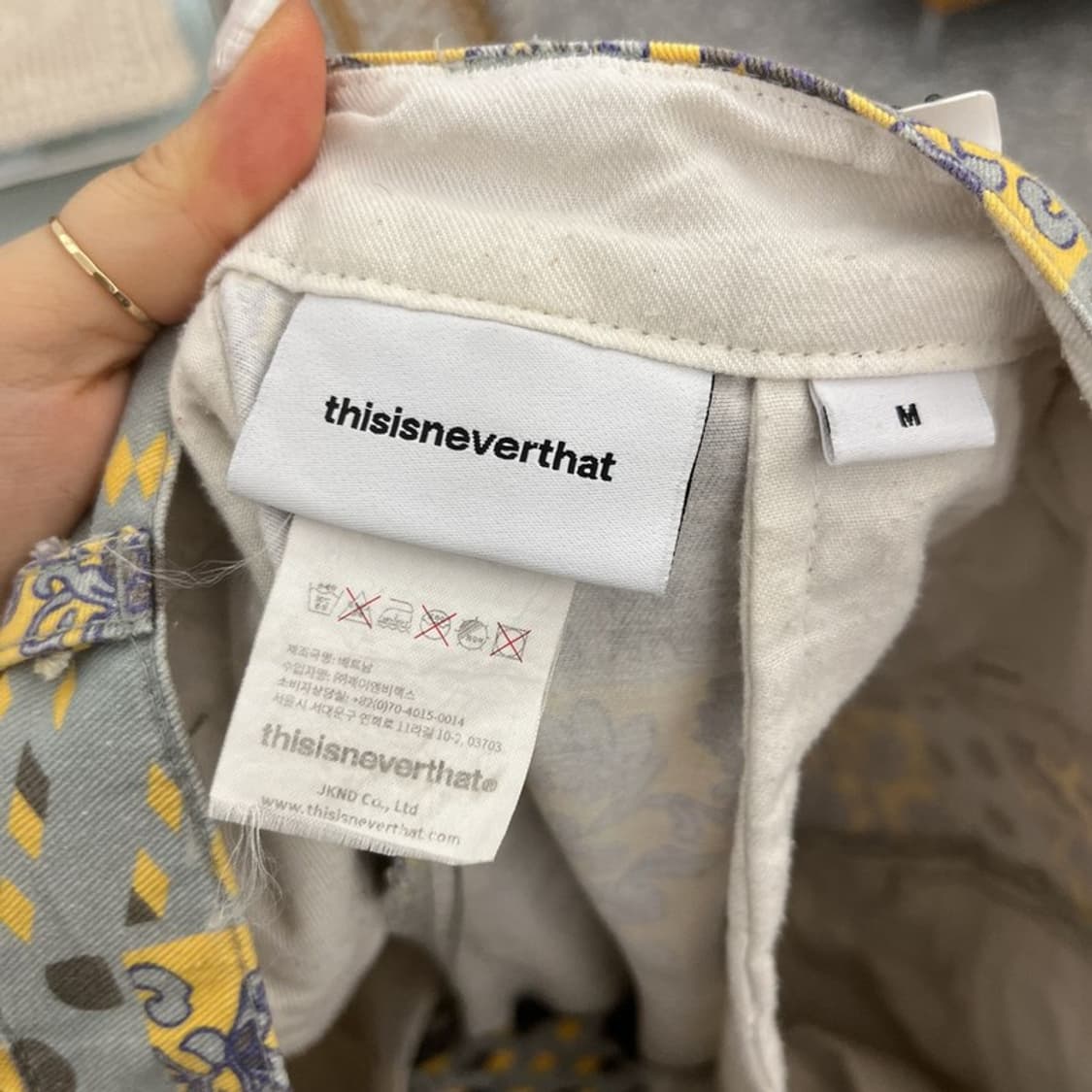 디스이즈네버댓 스트릿 펑크 키치 에스닉 패턴 코튼팬츠 M C10880 상품이미지5