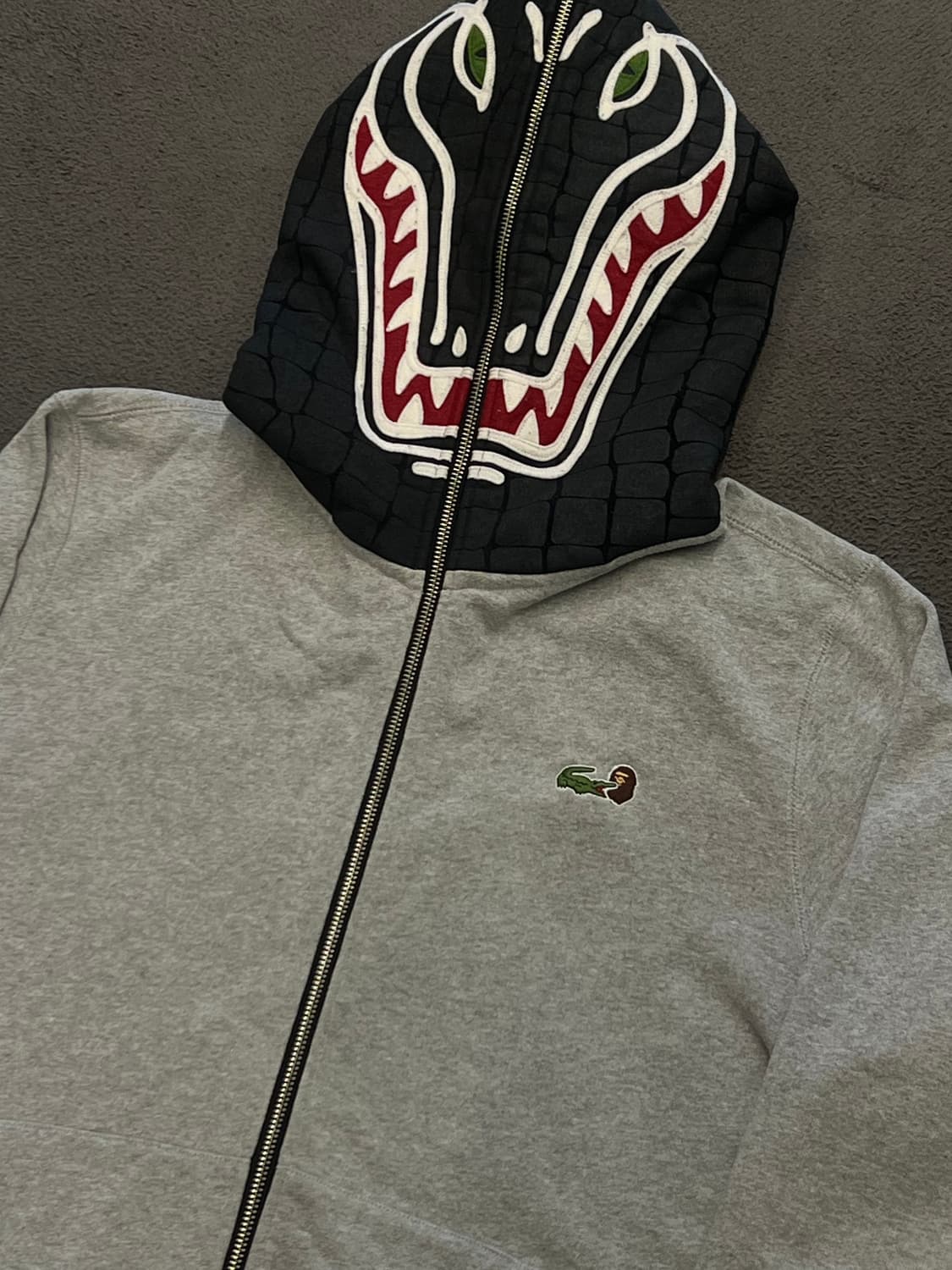베이프 x 라코스테 샤크 후드집업 초 유니크 처분  상품이미지2