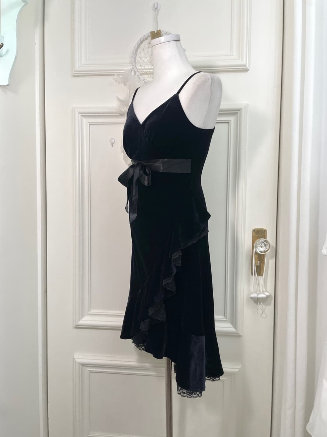 black velvet lace ruffle bow point opc 상품이미지2