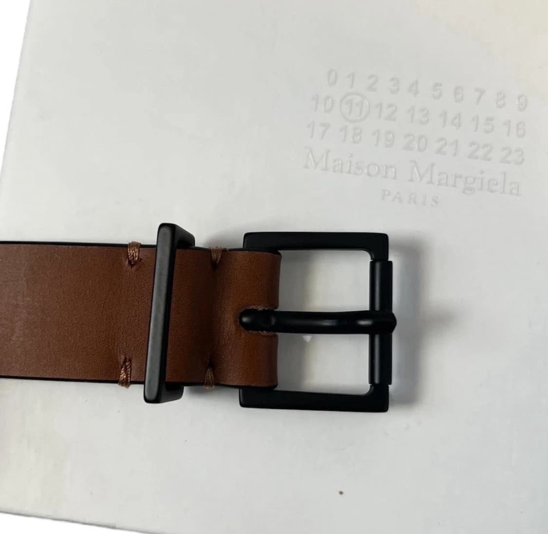 메종 마르지엘라 슬림 카프 레더 벨트 상품이미지1