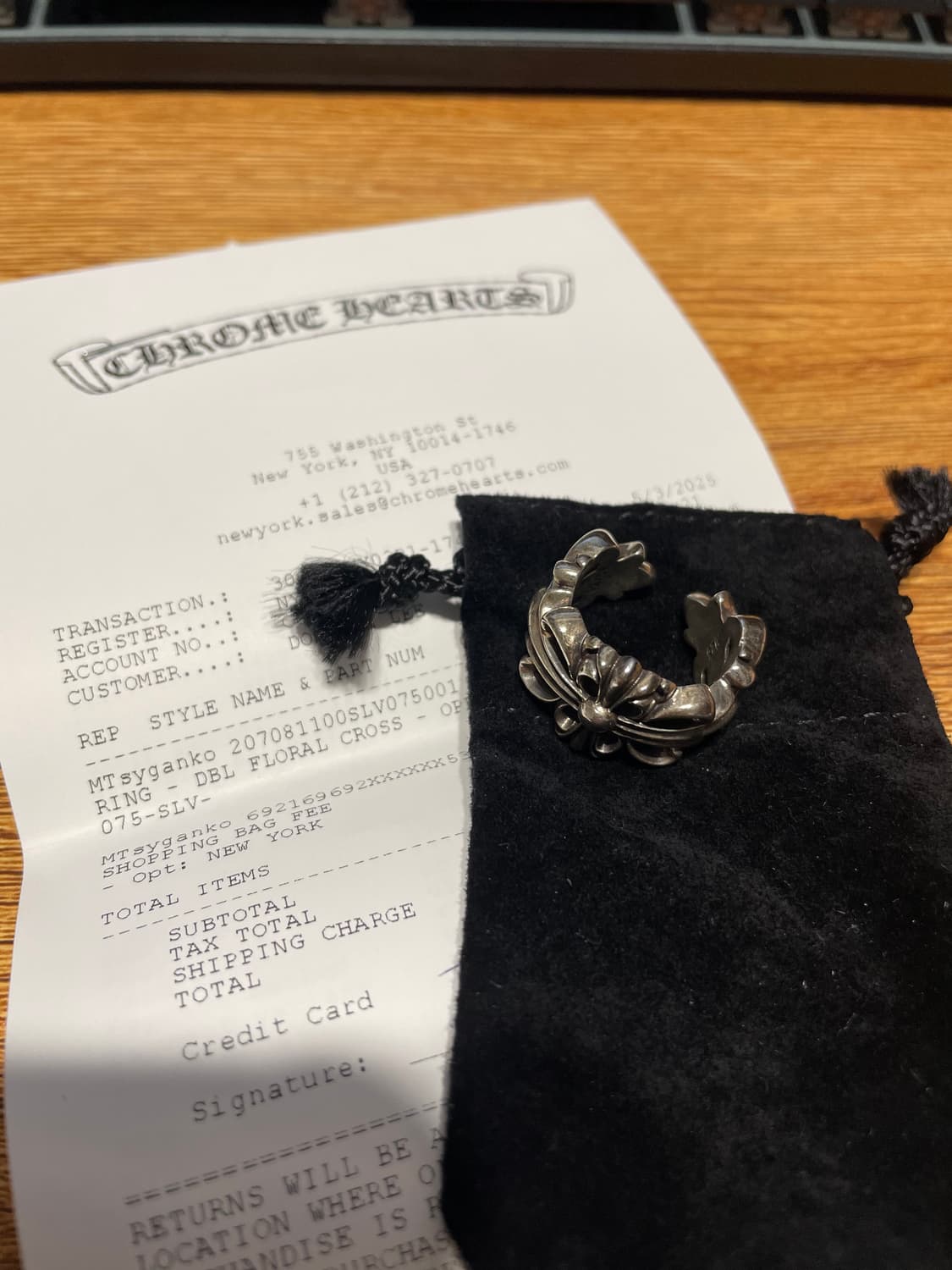 Us 7.5 크롬하츠 더블 플로랄 링 상품이미지4